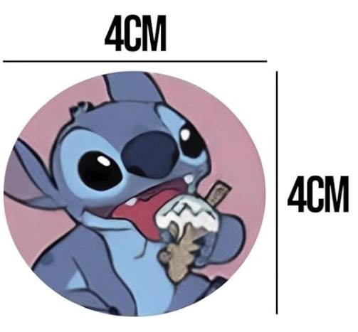 Adesivos Redondos Tema Lilo Stitch Festcolor 30un