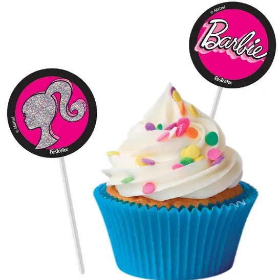 Bandeirinha Dec Docinhos Barbie 109122 8un Festcolorlor