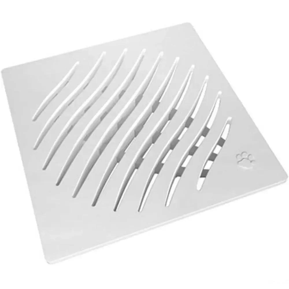 Ralo em Polietileno Quadrado 100mm Branco