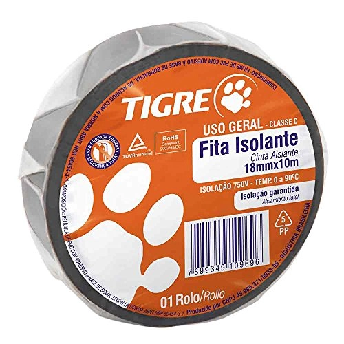 Fita Isolante Tigre Uso Geral 18Mmx10M c/10pcs