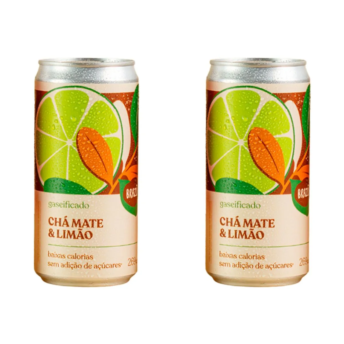 Kit 2X: Chá Mate com Limão Gaseificado Brazô 269ml