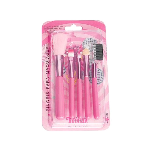 Kit Pincéis Maquiagem Infanto Juvenil 5 Peças Fenzza