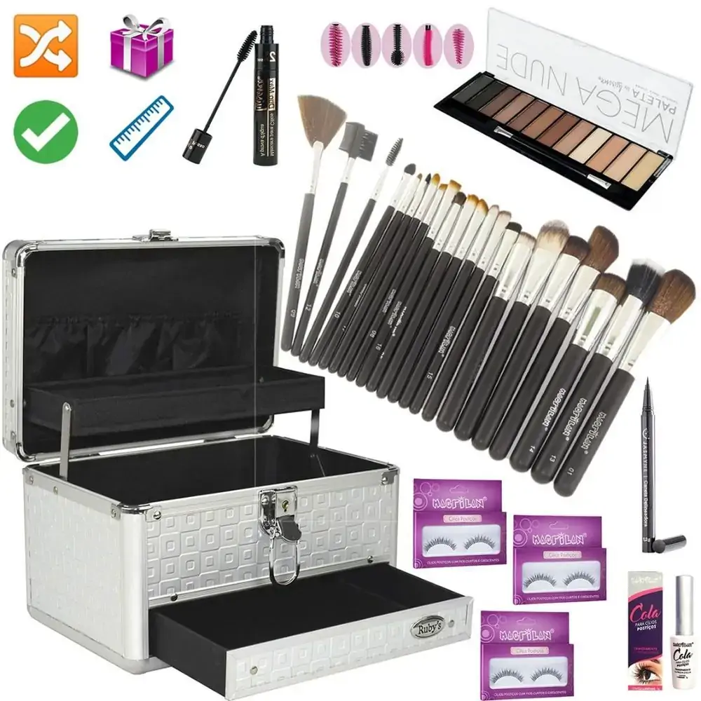 Maleta Maquiagem Media Pink Bx022