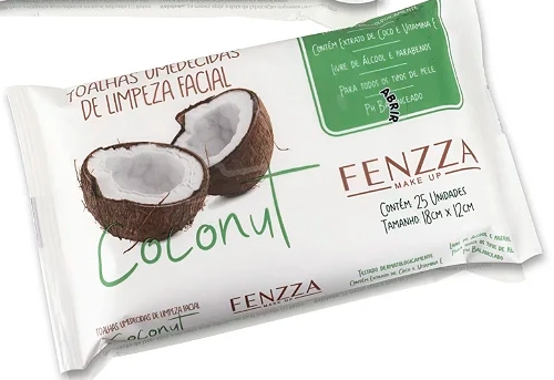 Toalhas Umed De Limpeza Facial Coconut Fenzza C/25