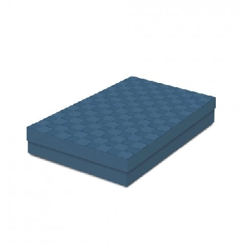 Caixa Ret C/tampa Baixa Denim Az Relevo G 37x25x5