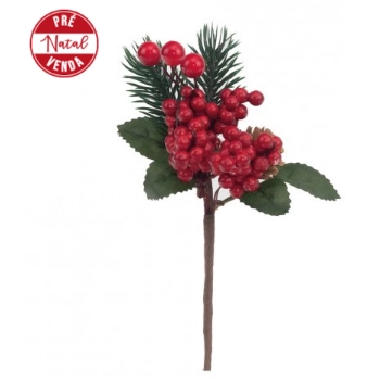 Flor Pick Natal Folhas Frutas Pinha 1025960 Cromus