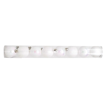 Bolas Em Tubo Lisa/glitter Branco/nac 8cm C/8