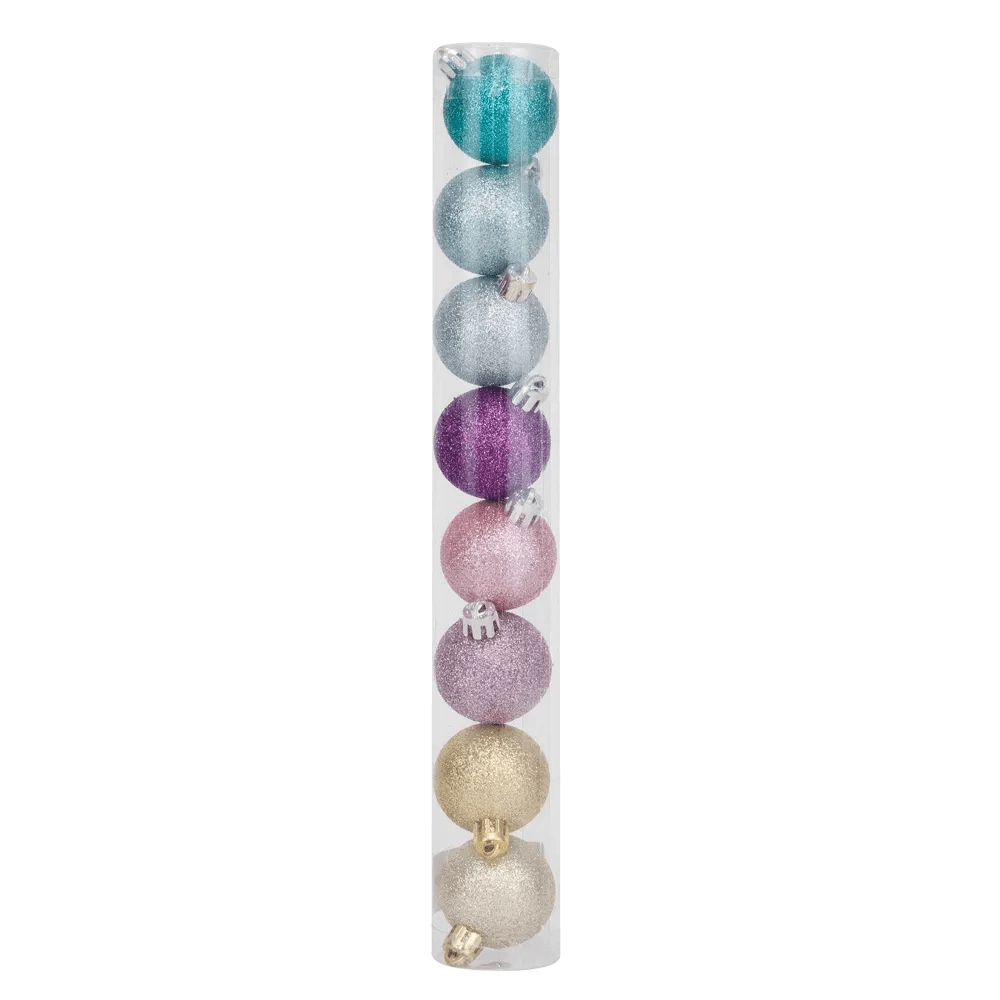 Bola Cromus Rainbow Glitter Clr 7cm Jg C/8 Pc