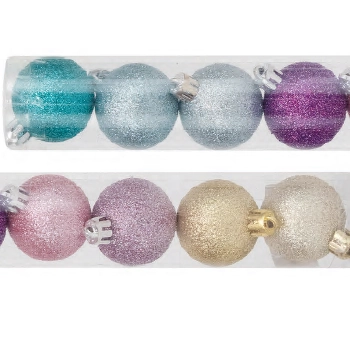 Bola Cromus Rainbow Glitter Clr 8cm Jg C/8 Pc