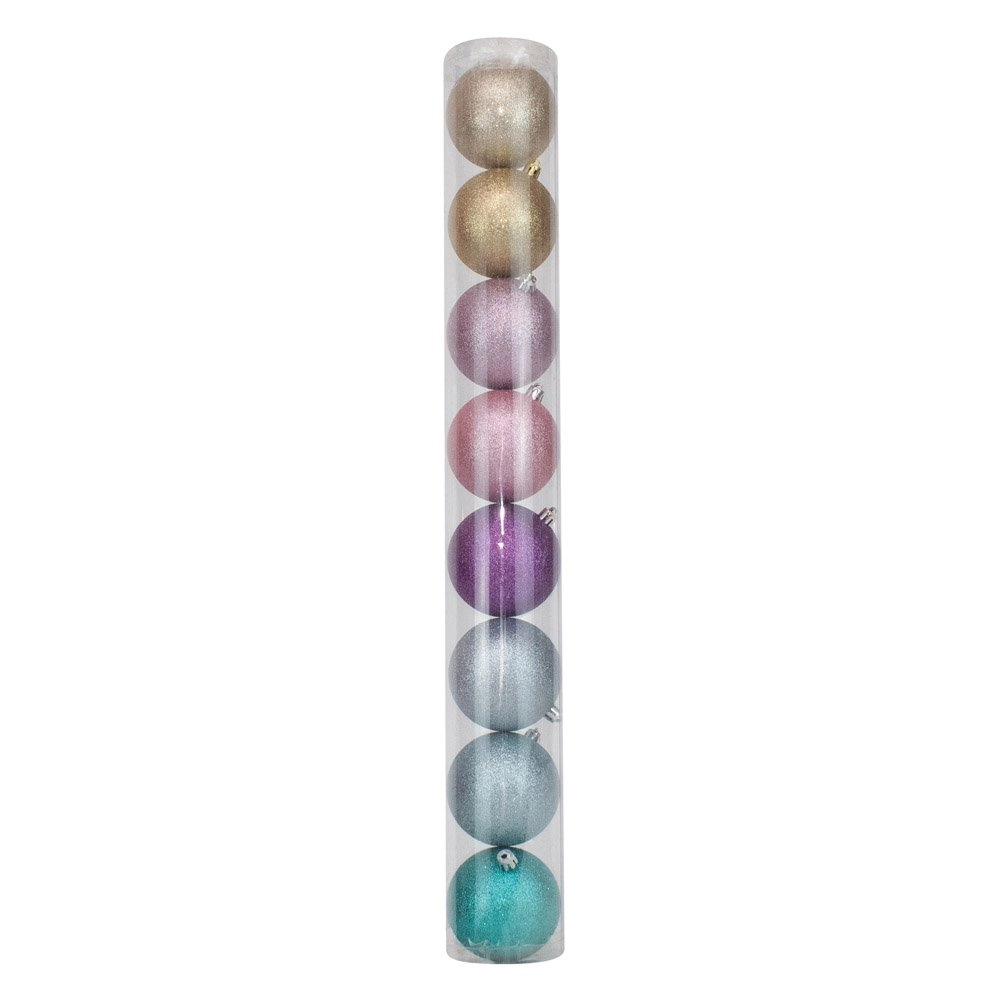 Bola Cromus Rainbow Glitter Clr 10cm Jg C/8 Pc