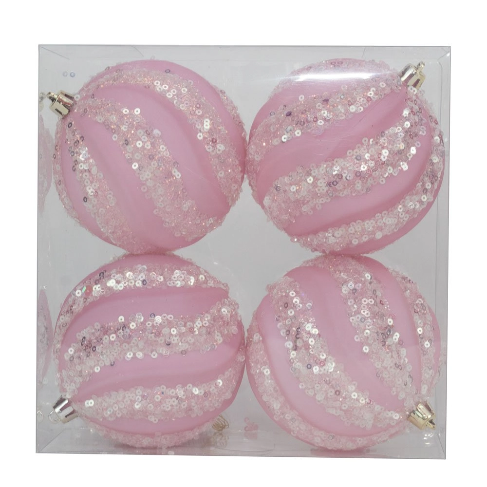 Bola Cromus Listra Glitter Roc10cm Jg C/4 Pc