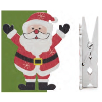 Prendedor Papai Noel Bco/verm 5cm C/6 Ref.1017776
