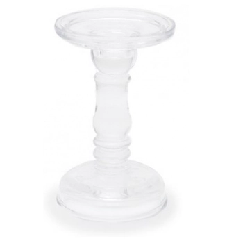 Porta Vela Em Vidro/castical Incolor P 15cm Cromus