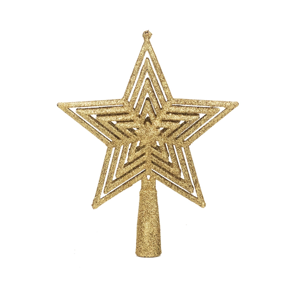 Ponteira Estrela Cromus Glitter Dou 15cm C/1 Un