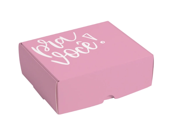 Caixa Brigadeiro 4 Doces Pra Voce 9x9x4 Rosa