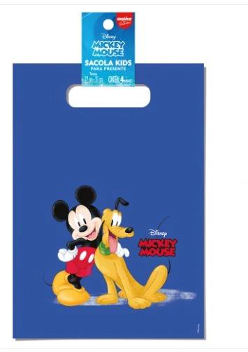 Jogo Sacola Presente Mickey Pt 22x31cm 4