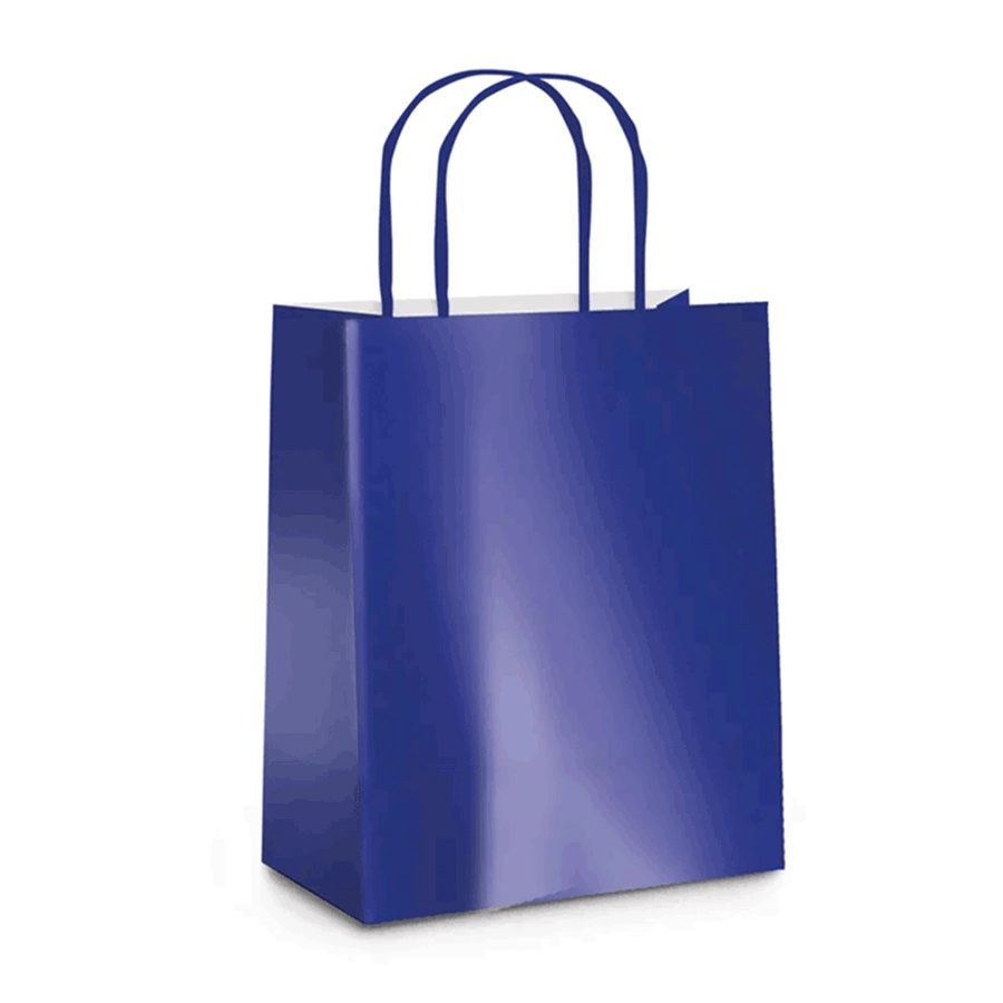 Sacola Papel Lam Presente G 32cmx26,5cmx13cm Cromus Azul Intenso