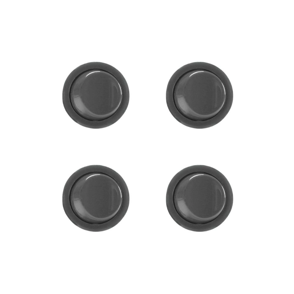 Kit 4 Interruptores Bolinha De Tecla Para Móveis Margirius Moldura M9 Com Cabo Série 16.000 Cinza