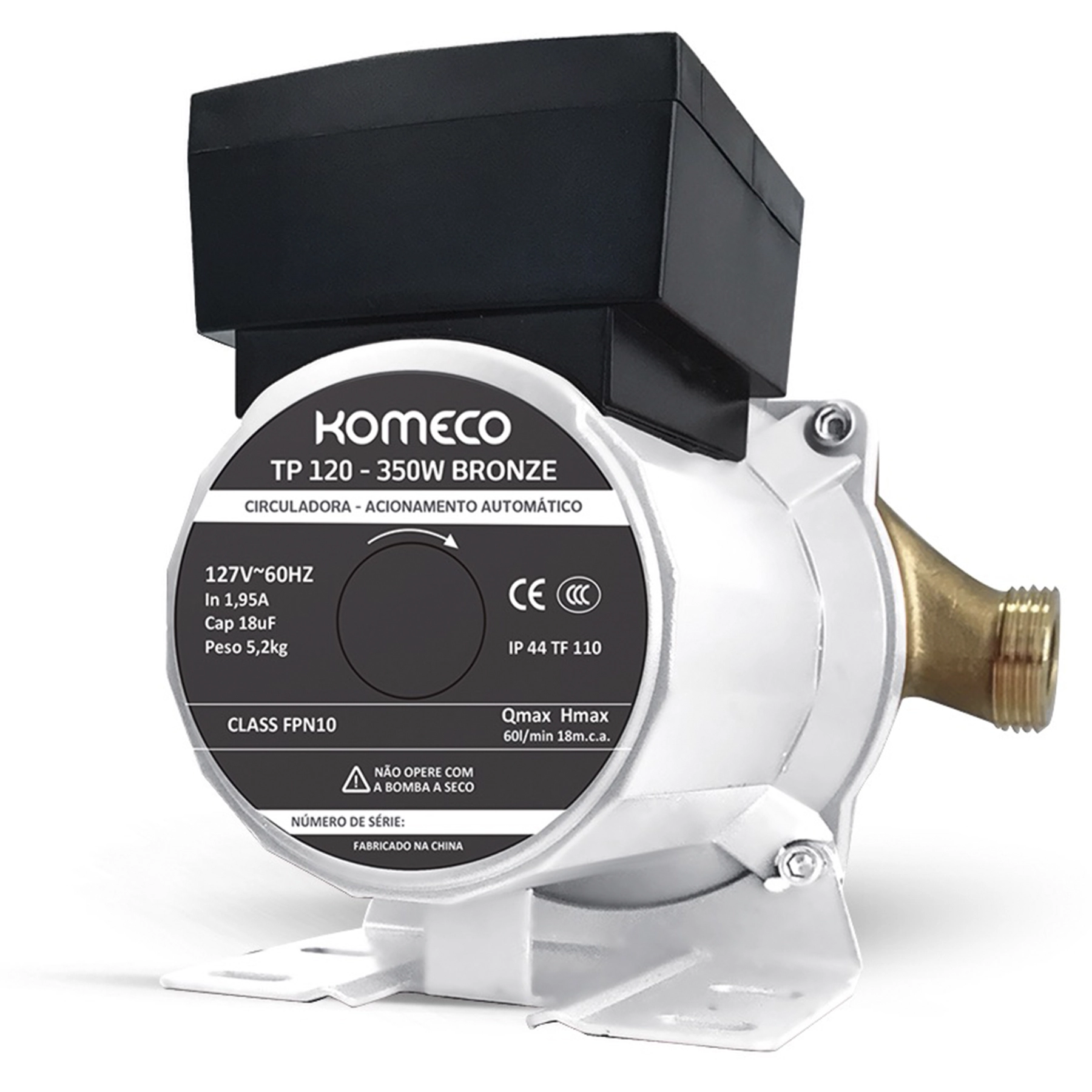 Pressurizador para Sistema Hidráulico 127V (110V) TP120 G1 350W Komeco