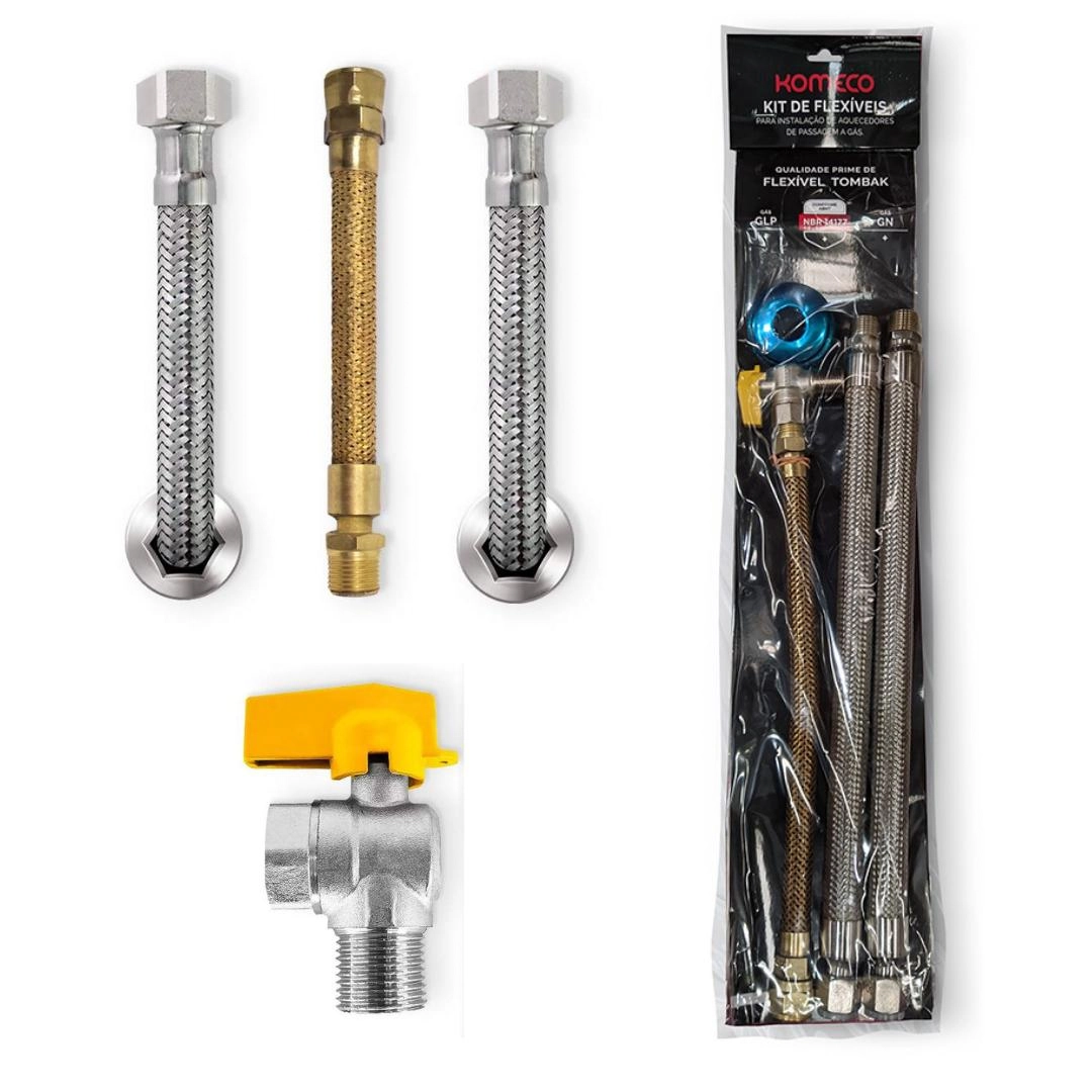 Kit De Instalação Komeco Para Aquecedor De Água A Gás 40cm X 1/2