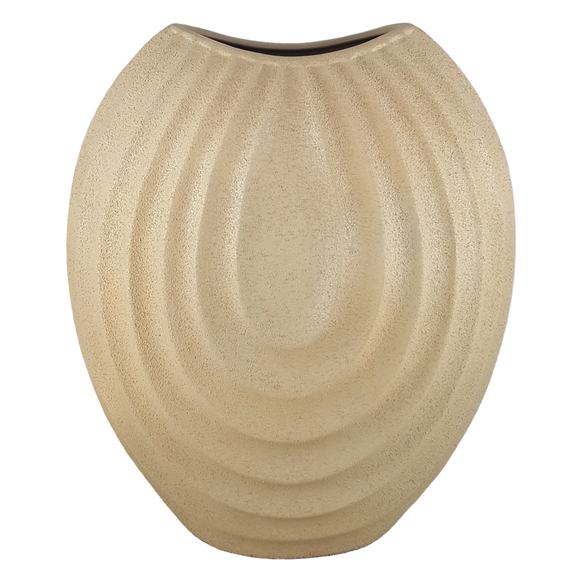 Vaso Ceramica Harmonia I Bege 34x29cm F5n6450 Buzzios