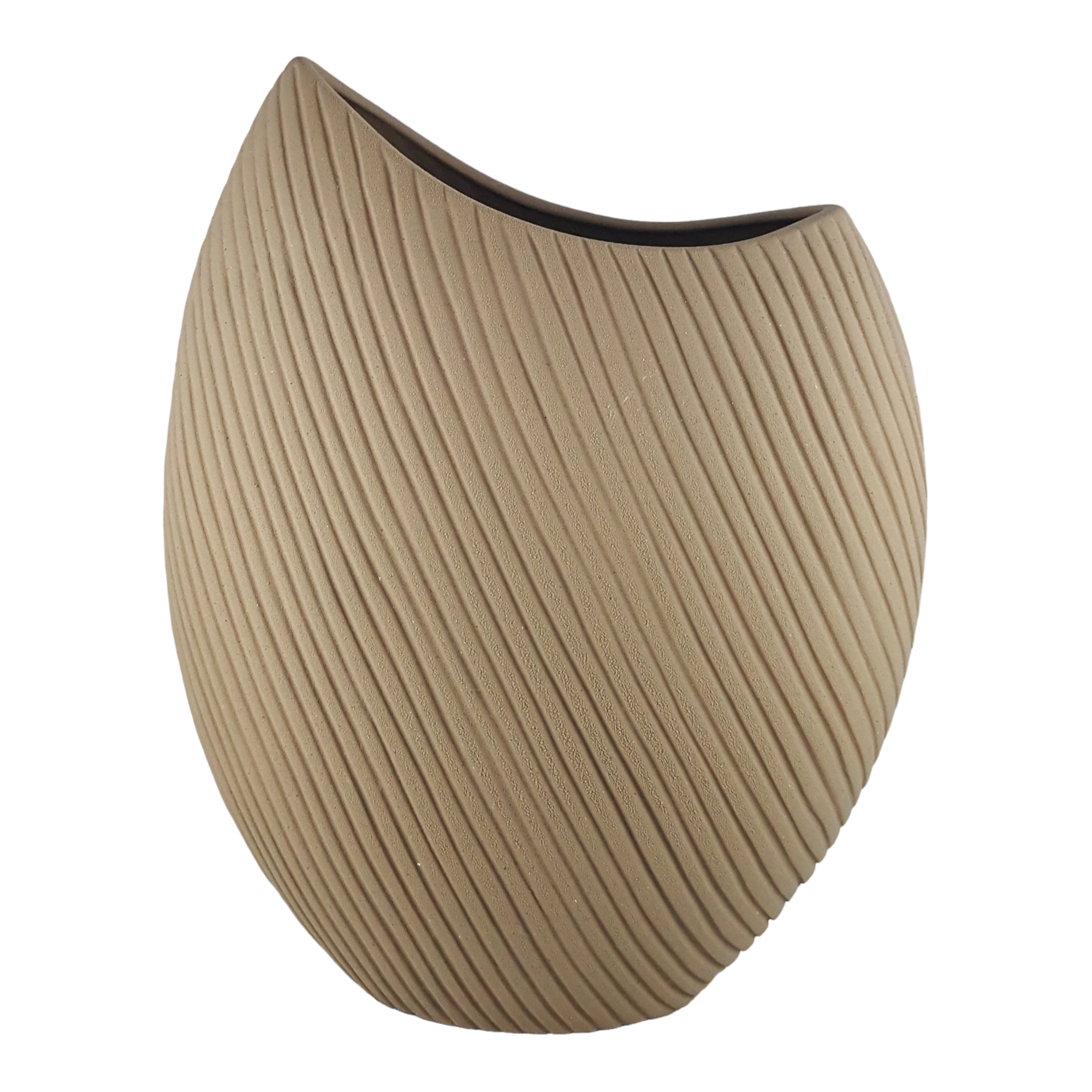 Vaso Ceramica Eclipse I Marrom 36x29cm G5n5750 Buzzios