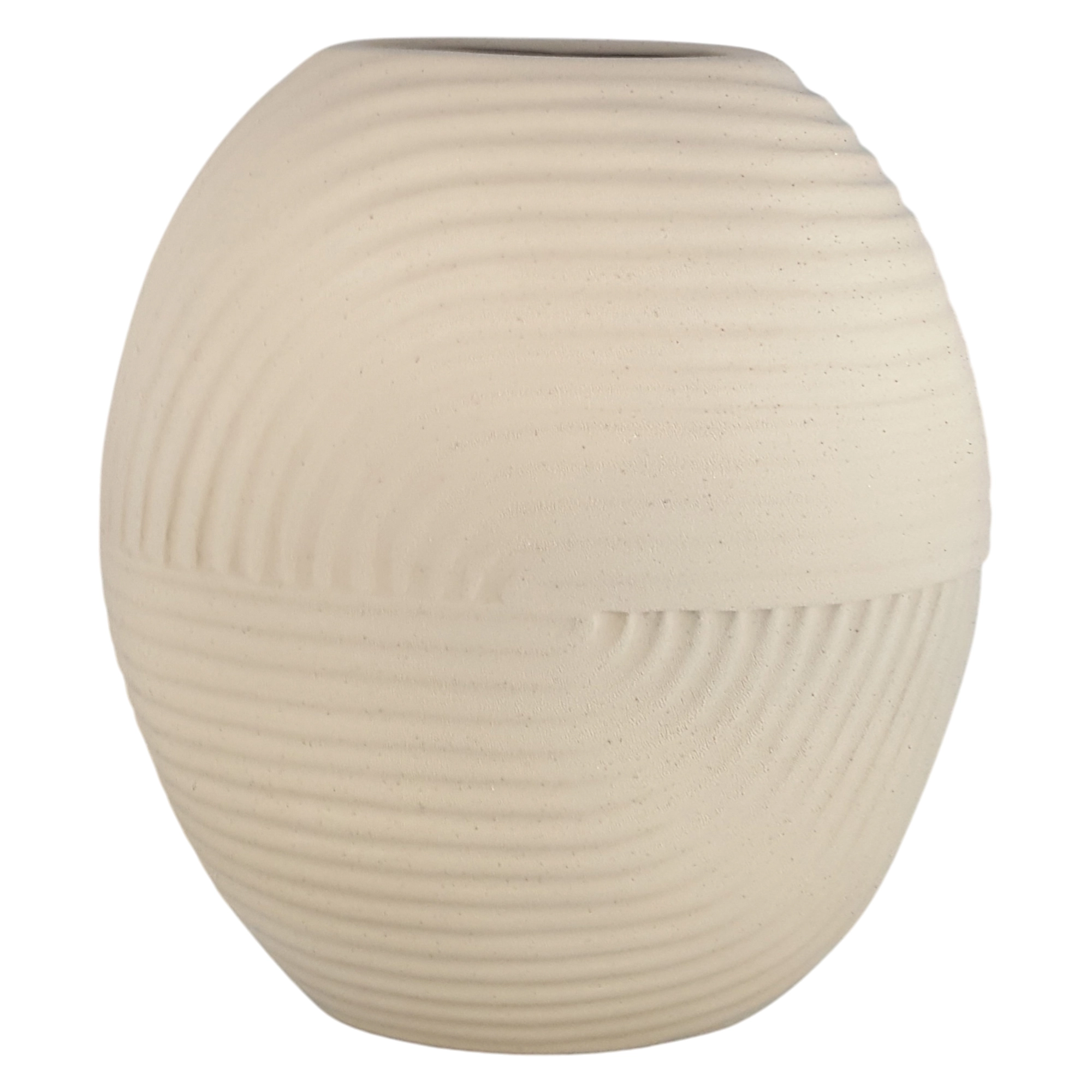 Vaso Ceramica Organico I Bege 32x29cm G6n8450 Buzzios