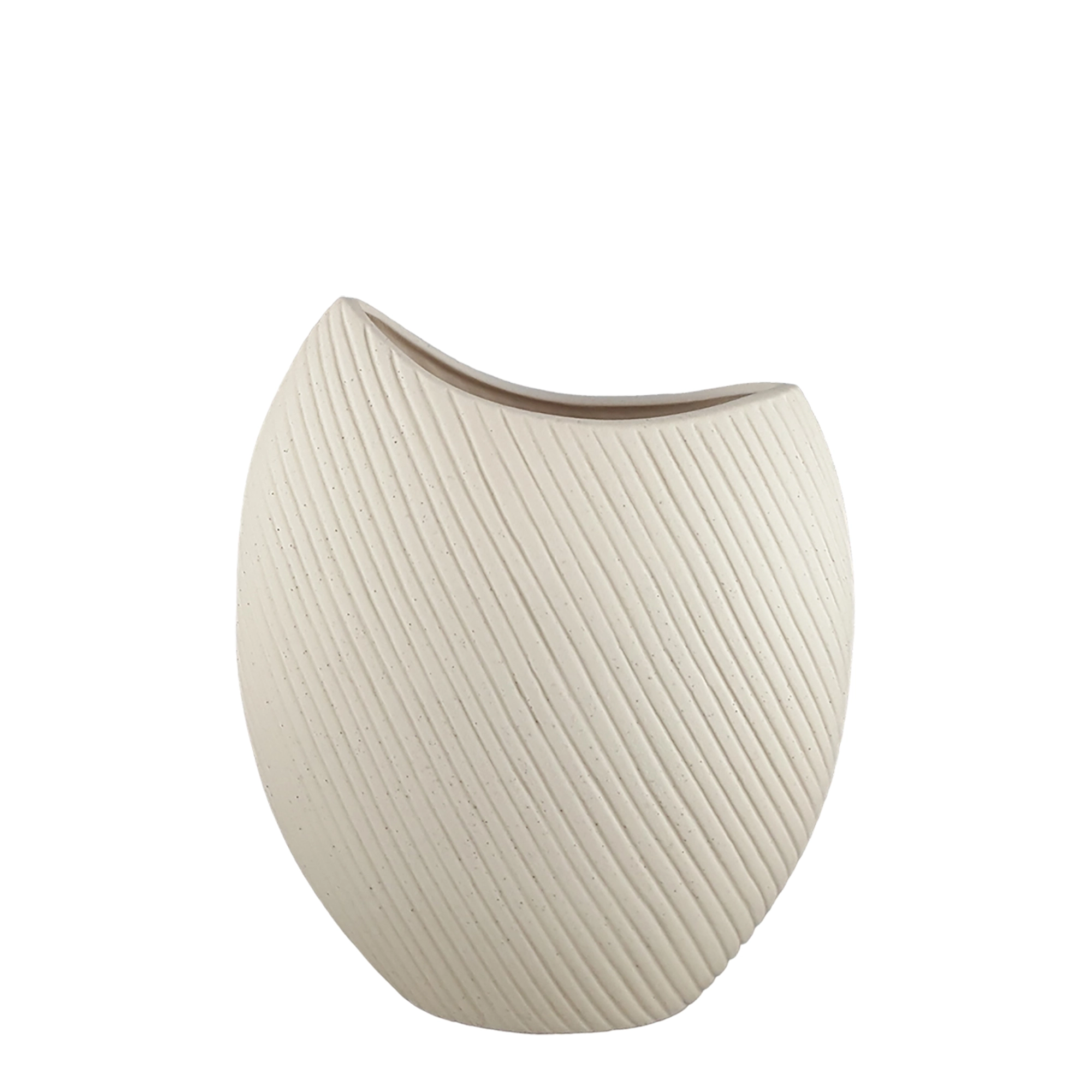 Vaso Ceramica Eclipse Ii Marrom 27x24cm G5n5850 Buzzios
