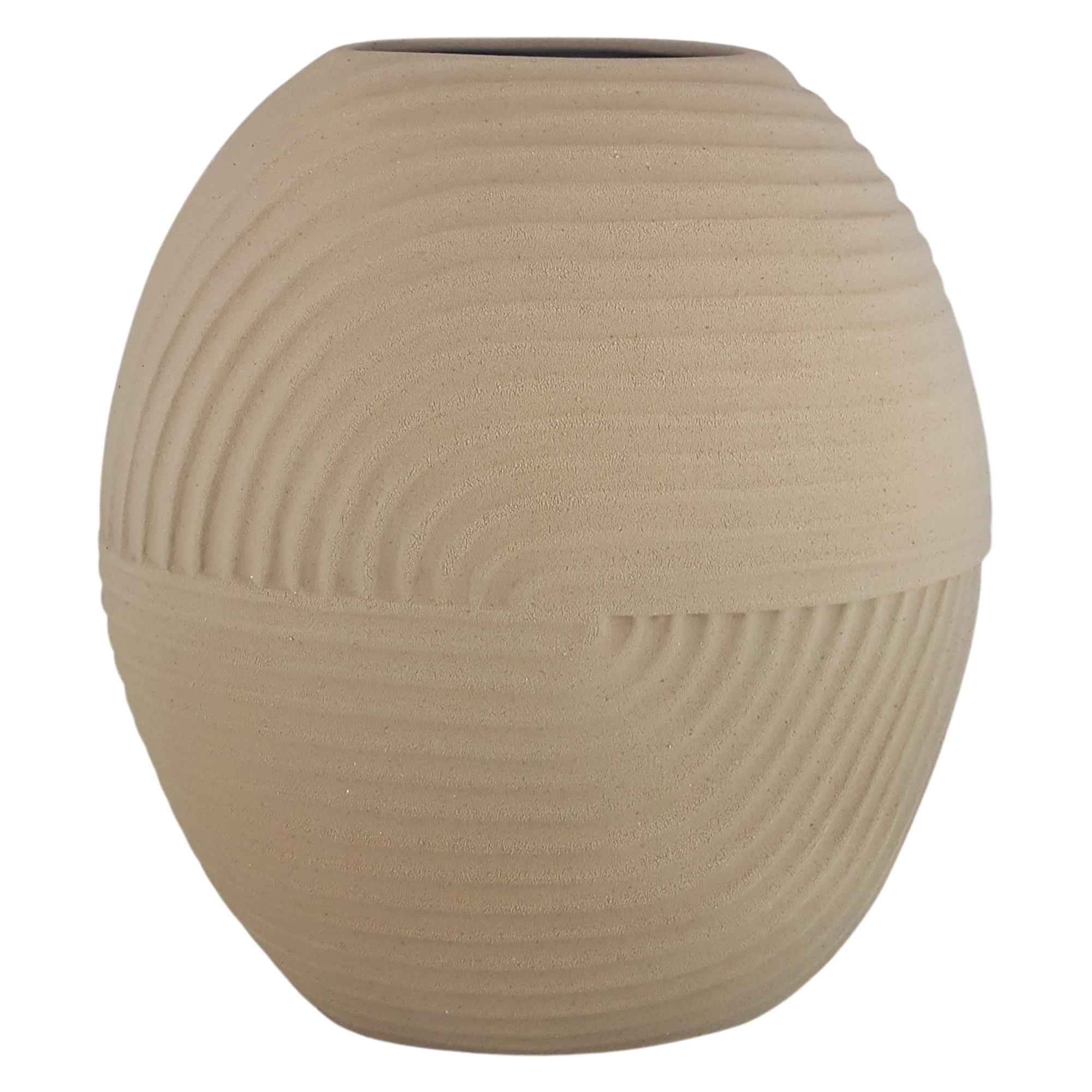 Vaso Ceramica Organico I Marrom 32x29cm G5n8450 Buzzios