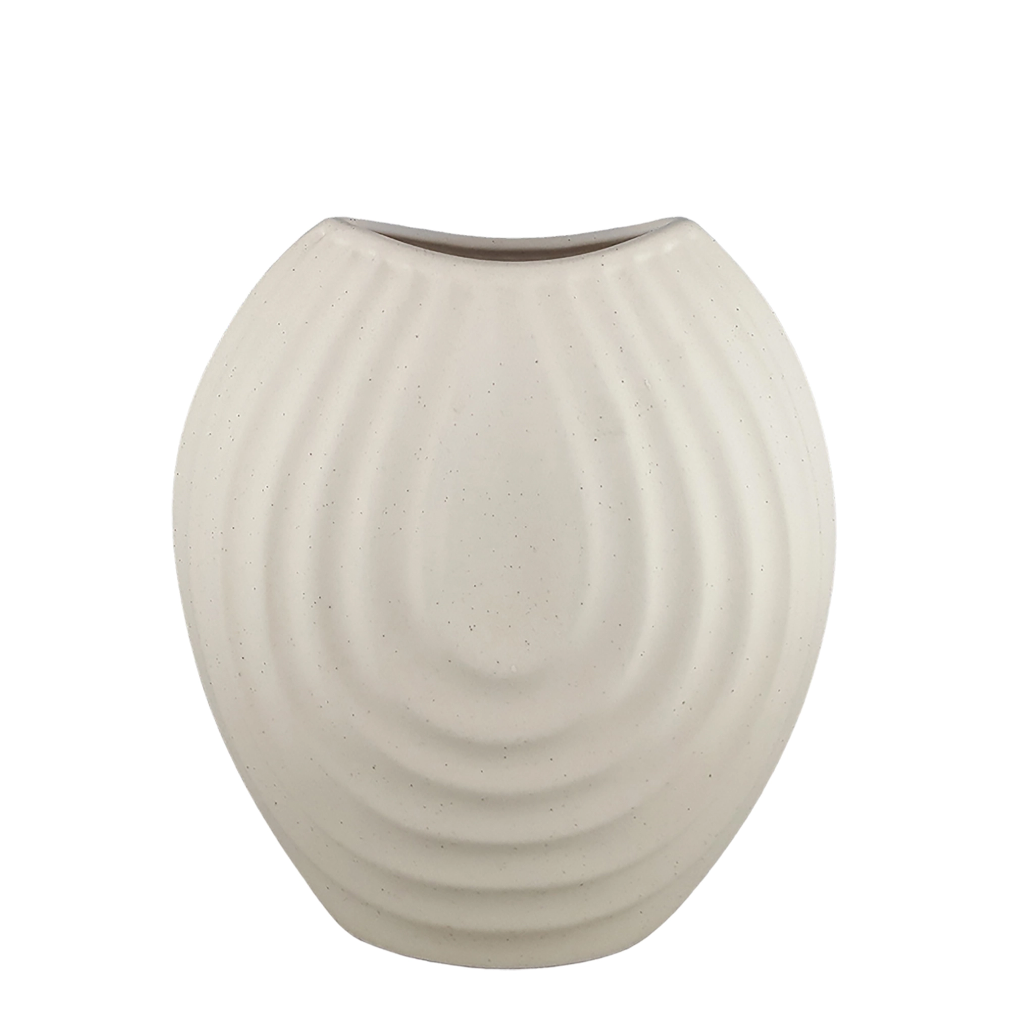 Vaso Ceramica Harmonia Ii Bege 27x25cm F5n6550 Buzzios