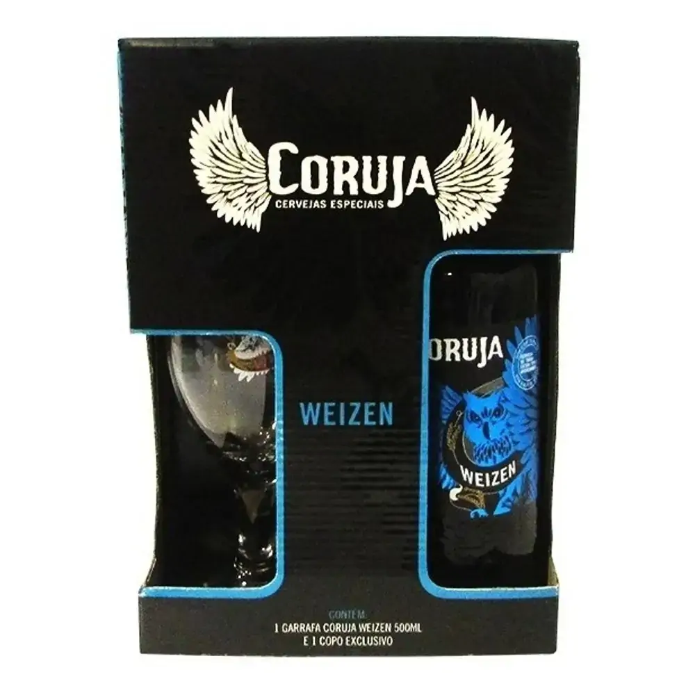 Kit Copo Cerveja Weizen Coruja 500ml
