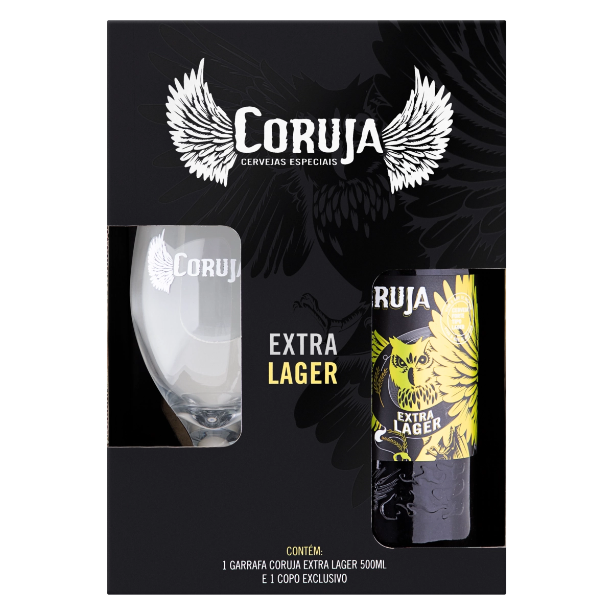 Kit Copo Cerveja Lager Coruja 500ml