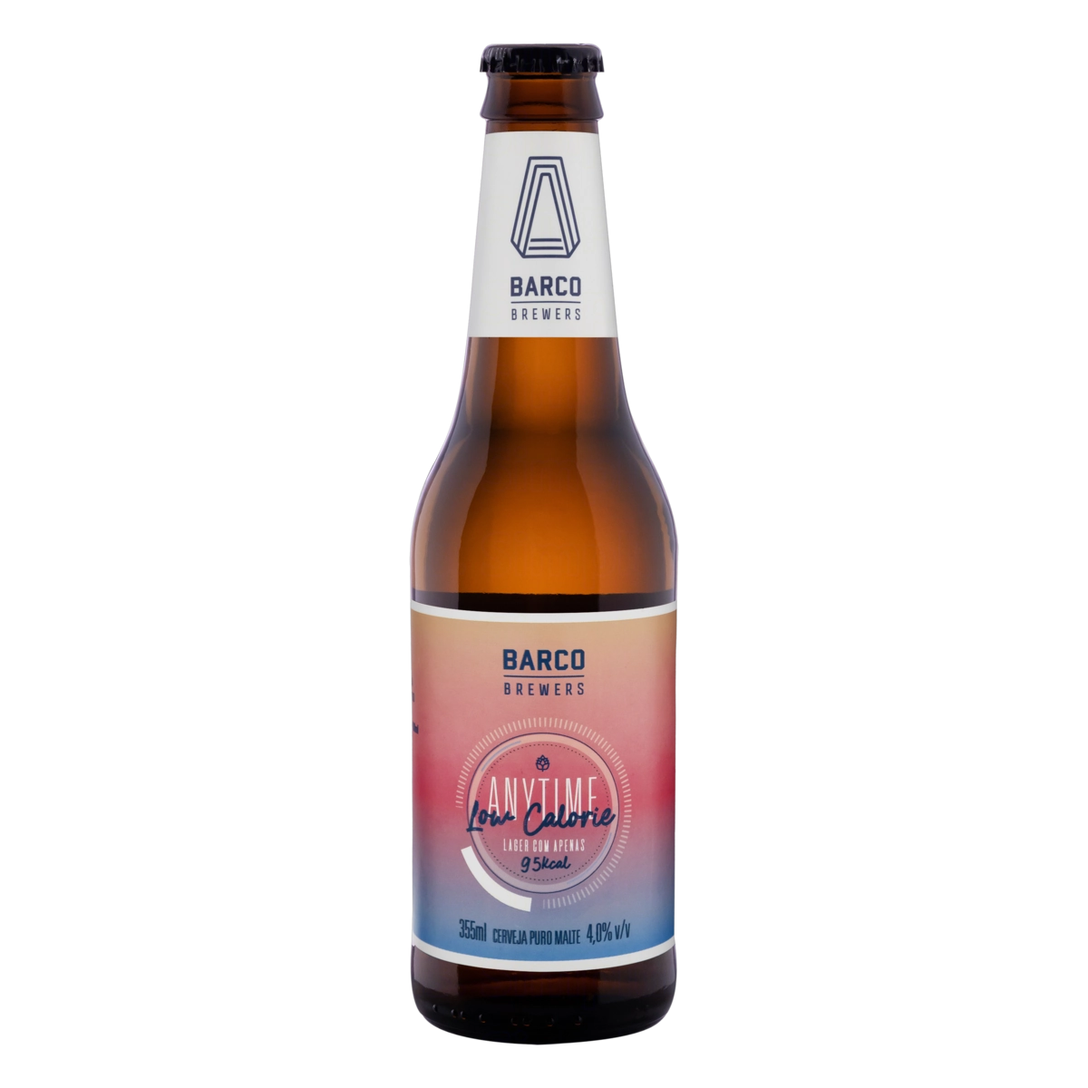 Cerveja Lager Puro Malte Barco Anytime Garrafa 355ml