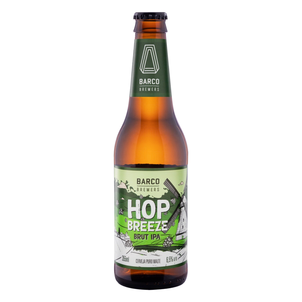 Cerveja Brut Ipa Puro Malte Hop Breeze Barco Garrafa 355ml