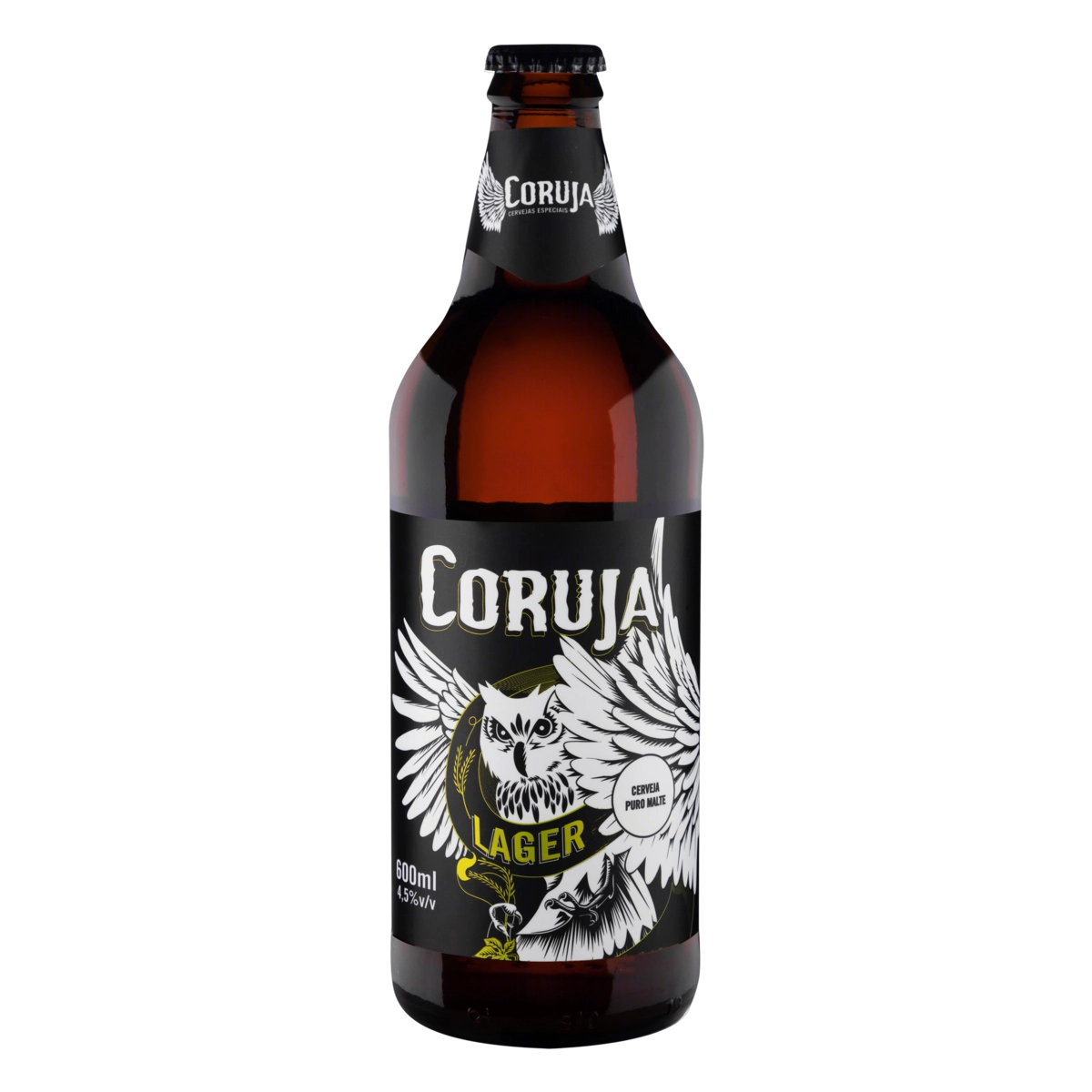 Cerveja Lager Puro Malte Coruja Garrafa 600ml