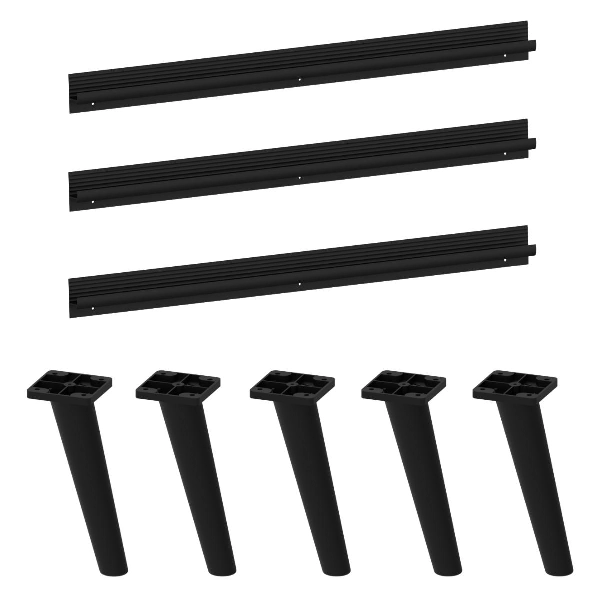 Kit 3 Puxadores Com 5 Pés Palito Retrô Para Balcão Cozinha 120cm Veneza Multimóveis Mp2307