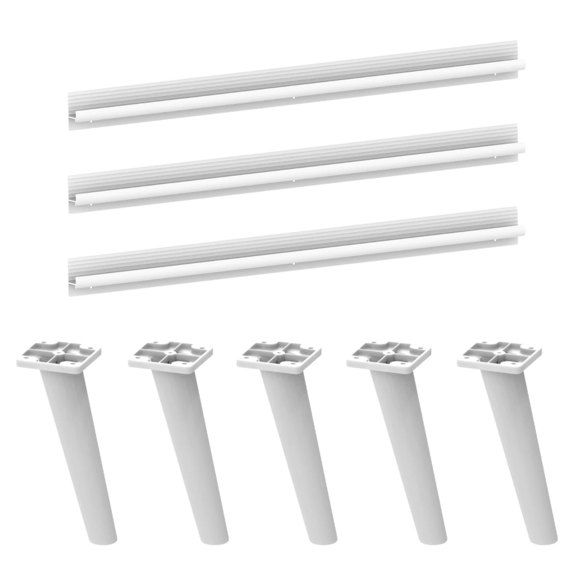 Kit 3 Puxadores Com 5 Pés Palito Retrô Para Balcão Cozinha 120cm Veneza Multimóveis Mp2307