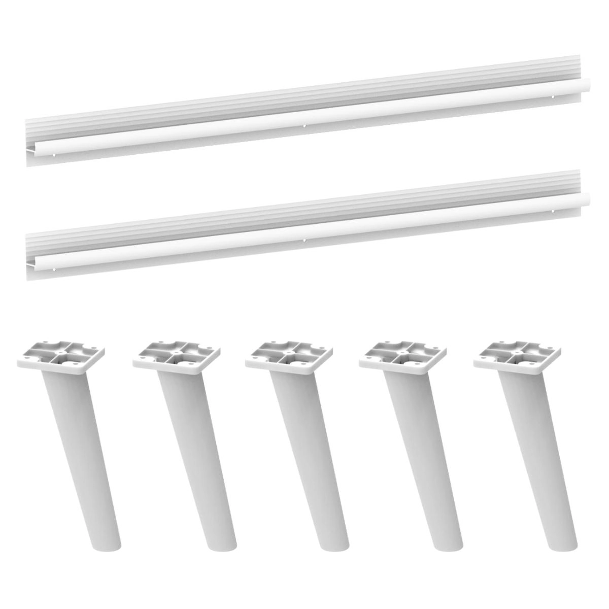 Kit 2 Puxadores Com 5 Pés Palito Retrô Para Balcão Cozinha 120cm Veneza Multimóveis Mp2308
