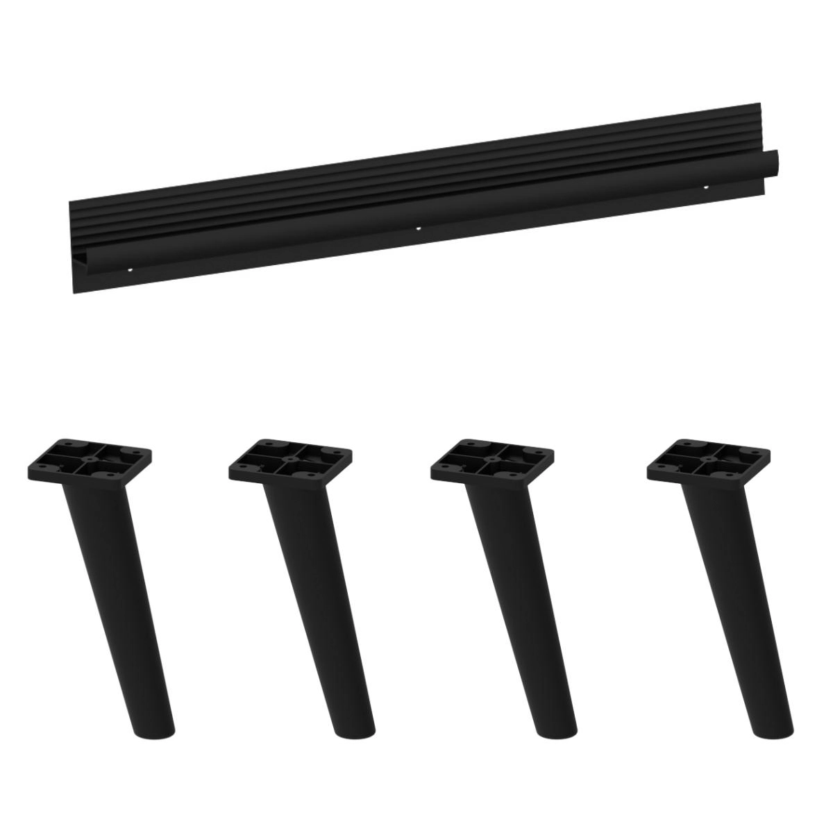 Kit Puxador Com 4 Pés Palito Retrô Para Balcão De Canto 90cm Veneza Multimóveis Mp2311