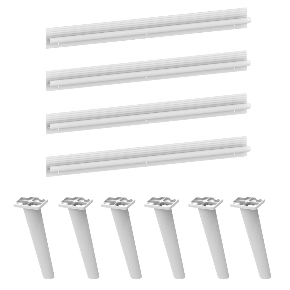 Kit 4 Puxadores Com 6 Pés Palito Retrô Para Balcão Cozinha 150cm Veneza Multimóveis Mp2312