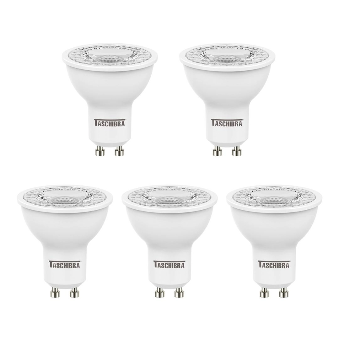 Kit 5 Lampadas Led Dicroica Mr16 Tdl 25 4w 6500k Taschibra