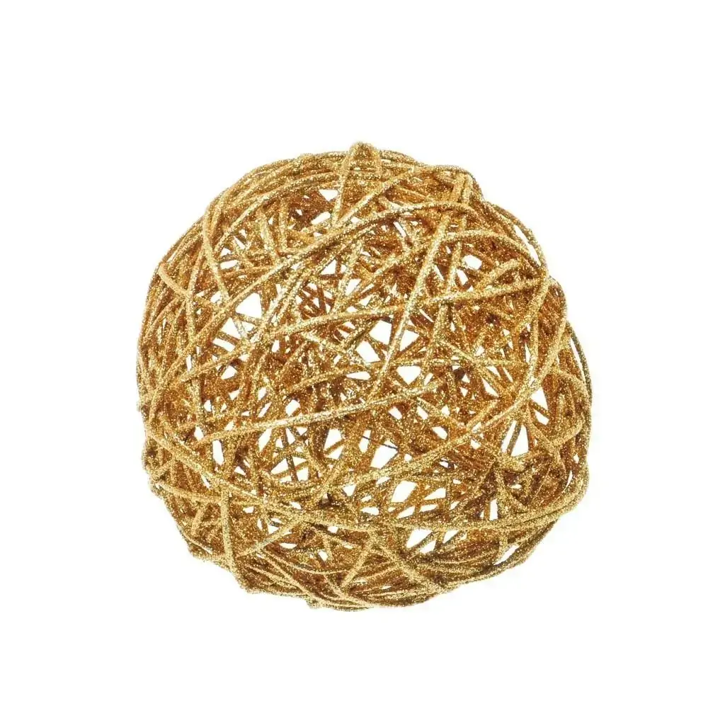 Bola Natal Cromus Rattan Ouro