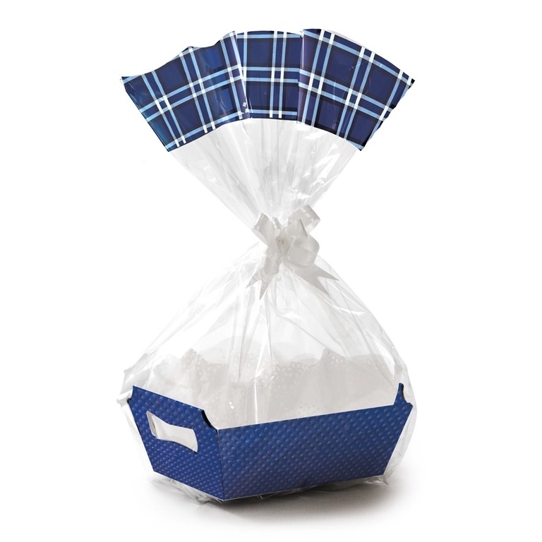 Kit Cesta Cristalino Azul Marinho 18x13cm Cromus