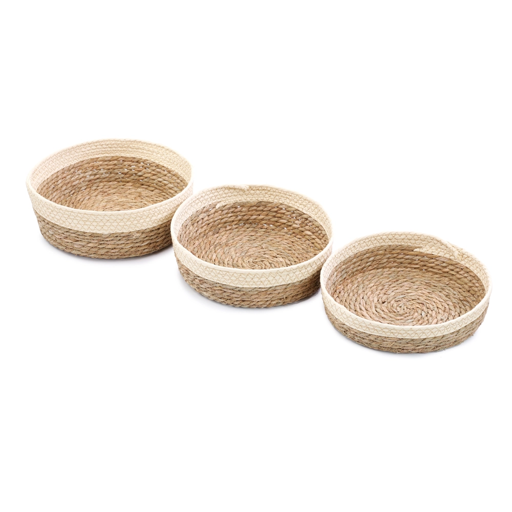 Jogo Cesta Taboa Algodao Nat 3pcs 1114938 Cromus