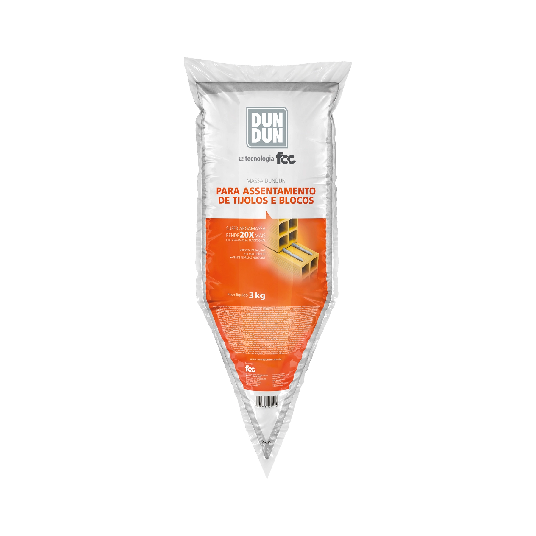 Argamassa Polimérica Interno e Externo 3kg Cinza DunDun