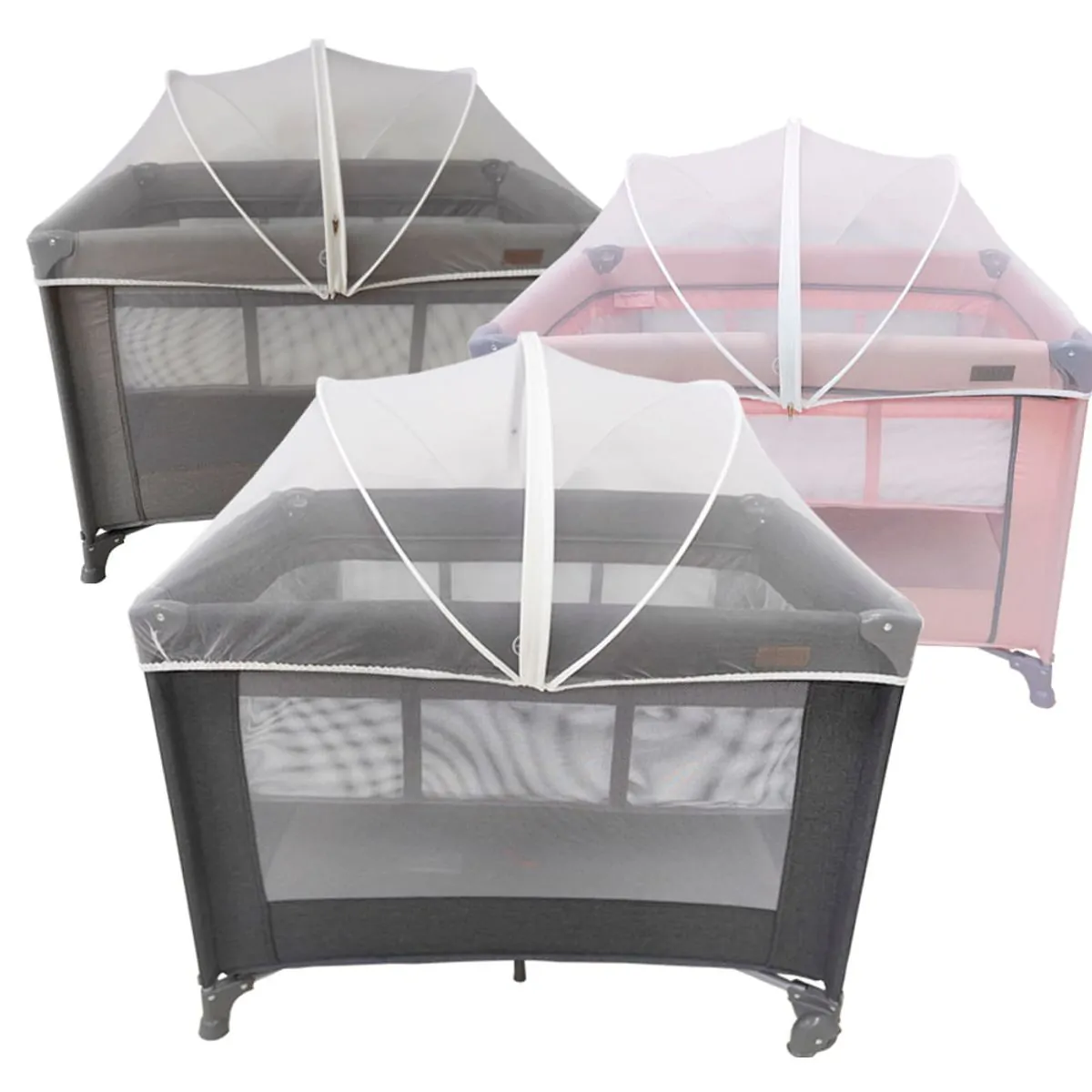 Berço Portátil Infantil Cercado 0-15kg Lazy MaxiBaby - Grafite