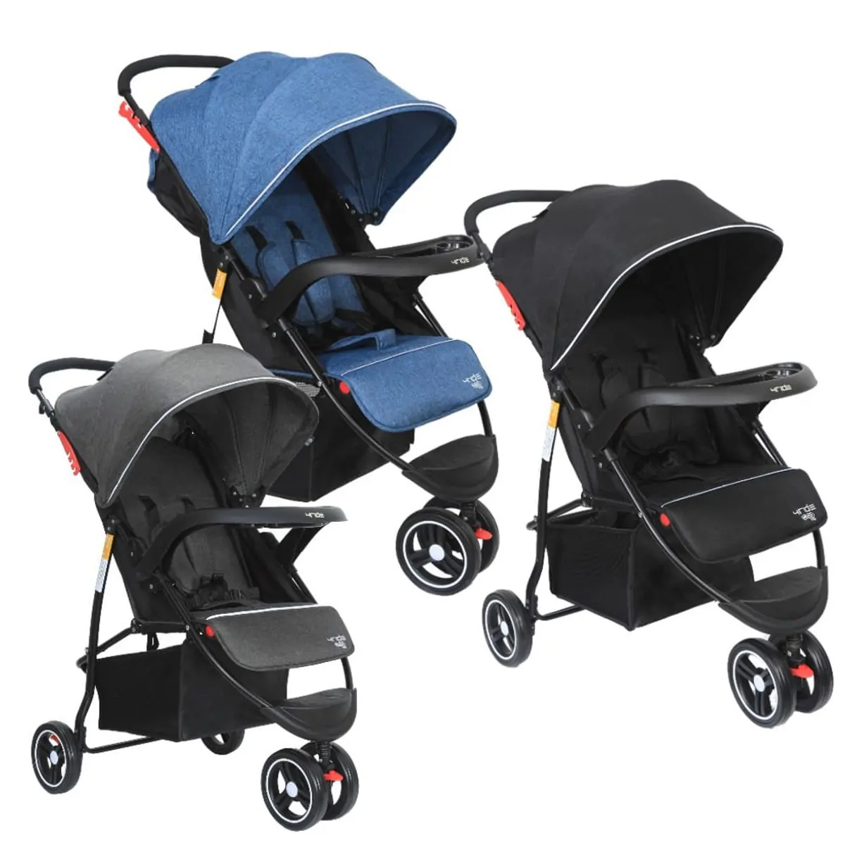 Carrinho de Bebê 3 Rodas Passeio 4RIDE 15kgs Maxi Baby - Azul