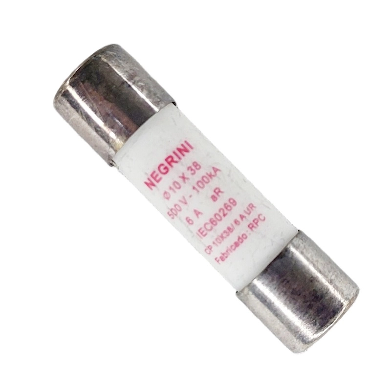 Fusível Cartucho Porcelana 10x38 Mm Ultra Rápido 500vac 6a 10 Peças
