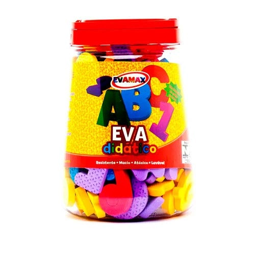 Pote Didático Grande Alfanumérico 102 Peças Evamax