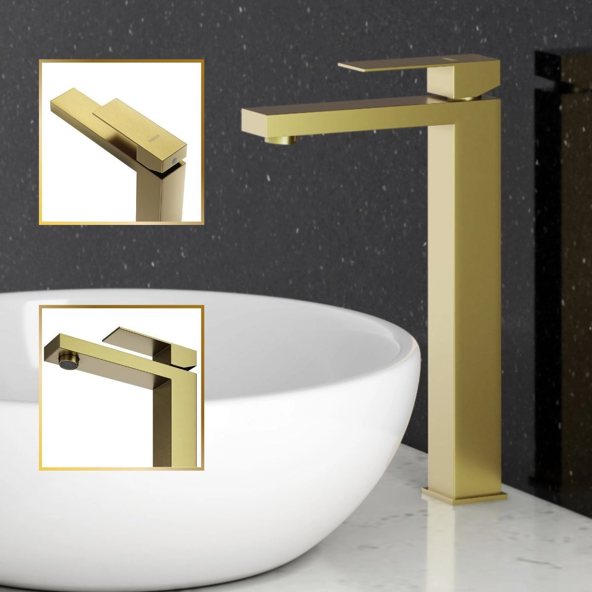 Torneira De Banheiro Lavabo Luxo Viena Monocomando Alta Aço Inox 304 Goldenx